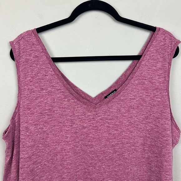 Torrid Magenta Pink Heather Double V-Neck Tank Sz 2X - Picture 5 of 9